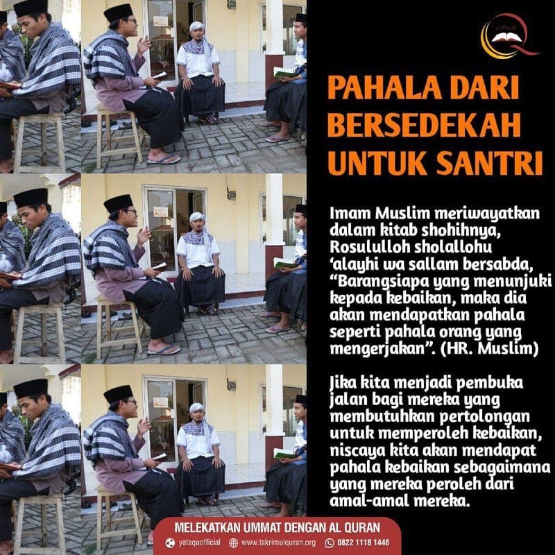 PAHALA DARI BERSEDEKAH UNTUK SANTRI Takrimul Quran